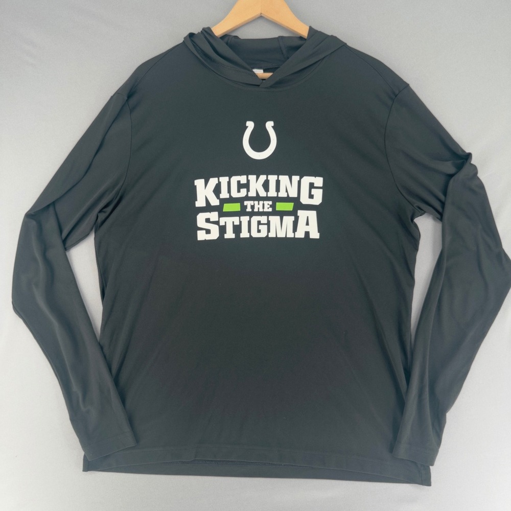 Colts Team Issued Rigoberto Sanchez 08 Hoodie Mens L Kicking The Stigma Black